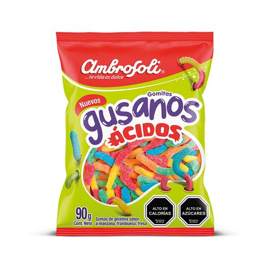 Gomitas Ambrosoli Gusanos Acidos 90 Gr, , large image number 0