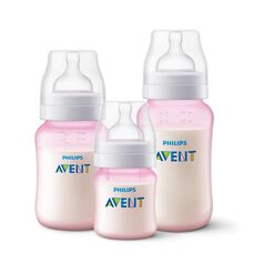 Combo Avent 3 Mamaderas color Antic Rosa - 125-260-330 ml