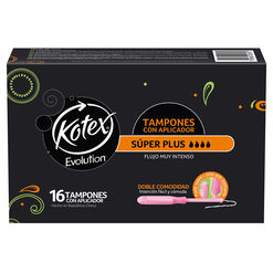 Tampón Kotex Con Aplicador Súper Plus Flujo Muy Intenso 16 un