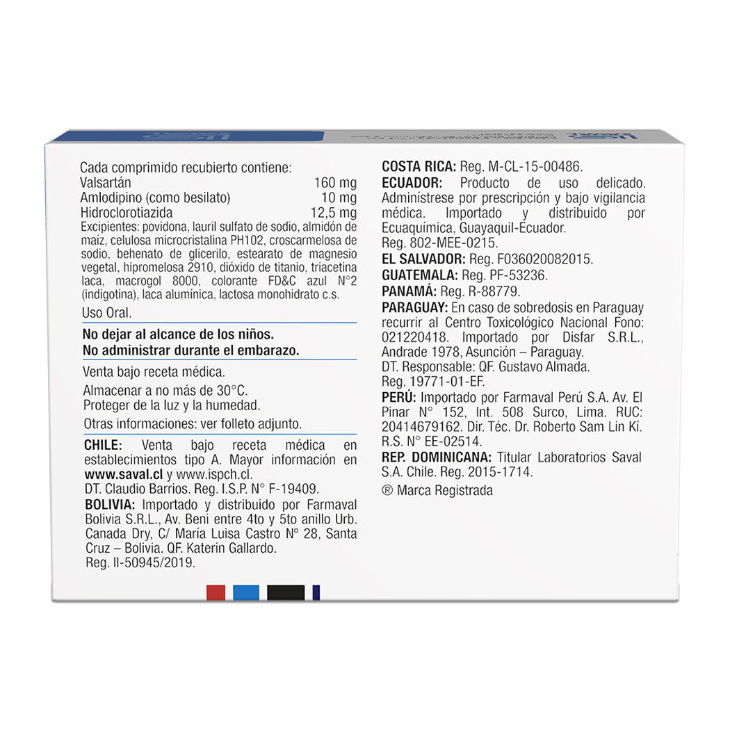 Valaxam-D 160 mg/10 mg/12.5 mg x 30 Comprimidos Recubiertos, , large image number 1