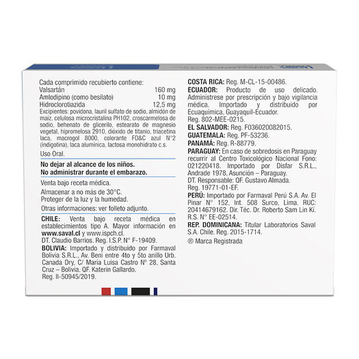 Valaxam-D 160 mg/10 mg/12.5 mg x 30 Comprimidos Recubiertos, , large image number 1
