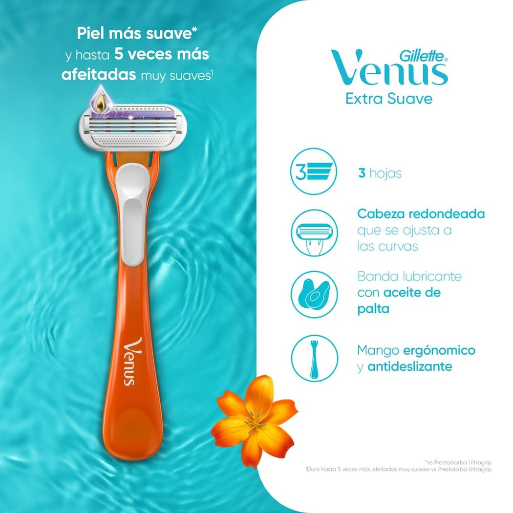 M&aacute;quinas de Afeitar Mujer Gillette Venus Extra Suave 4 un, , large image number 1
