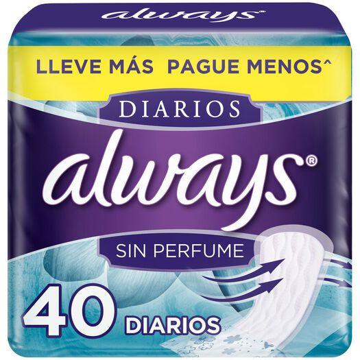 Protector Diario Always Sin Perfume 40 un, , large image number 0