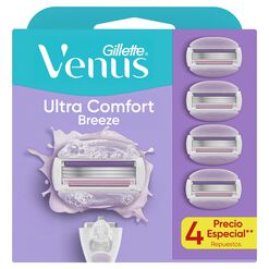 Repuesto M&aacute;quina de Afeitar Venus Breeze 3 Hojas 4 un