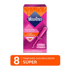 Nosotras Tampon Super Con Aplicador x 8 Unidades