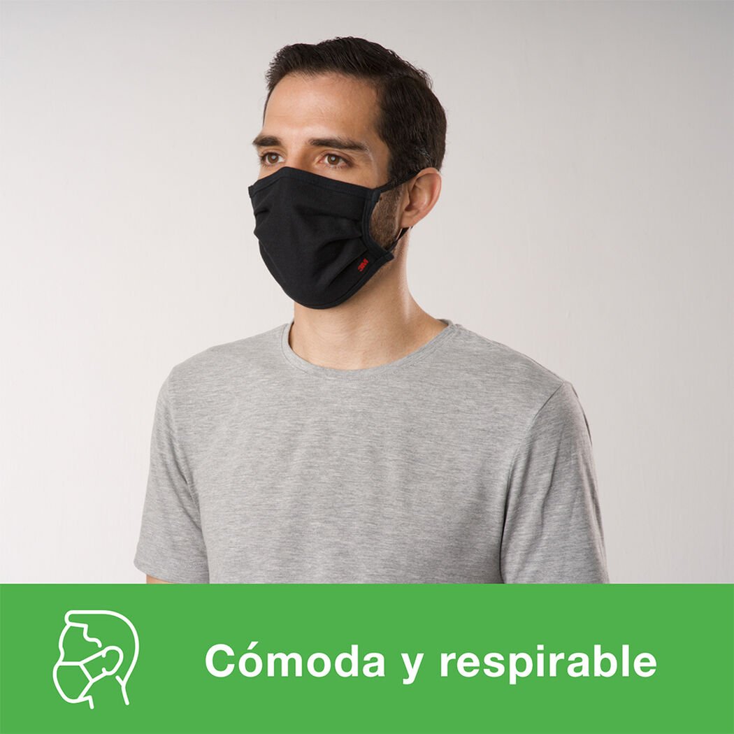 Mascarilla Reutilizable Negra. Nexcare, , large image number 3