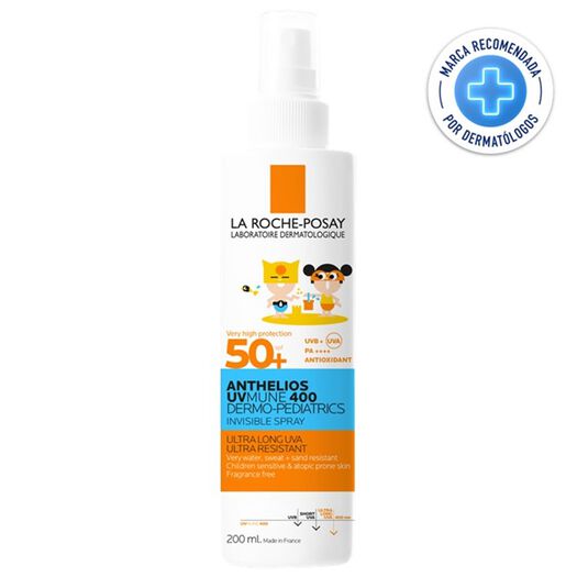 Protector Solar Niños Anthelios UV Mune 400 Dermo-Pediatrics Invisible Spray FPS 50+, , large image number 0