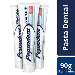 Pepsodent Pasta Dental Triple 90 g x 3 Unidades