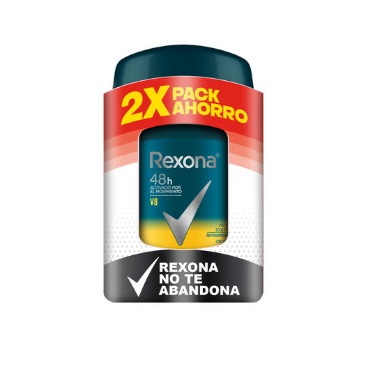Pack 2 Rexona Desodorante Barra V8 50gr, , large image number 1