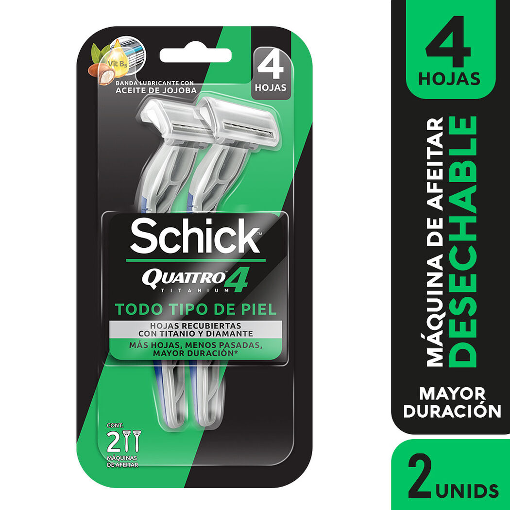 Maquina de Afeitar Schick Quattro 4 2 un, , large image number 0