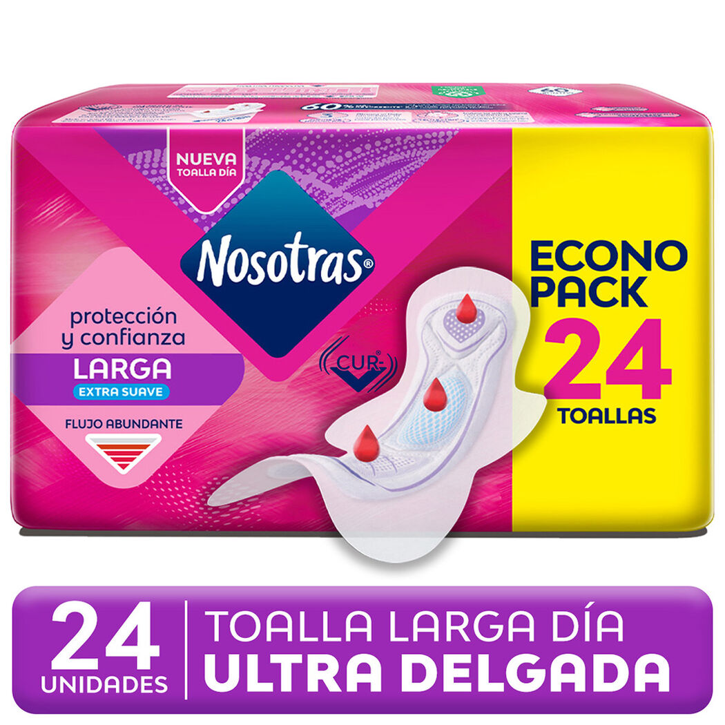 Toalla Higiénica Nosotras Ultra Delgada Larga Tela Extra Suave 24 Un, , large image number 0