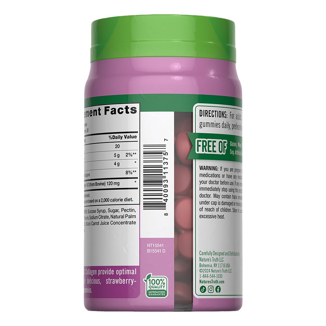Gomitas Col&aacute;geno Nature's Truth Tipo 1+3 Fresa 60 un, , large image number 1