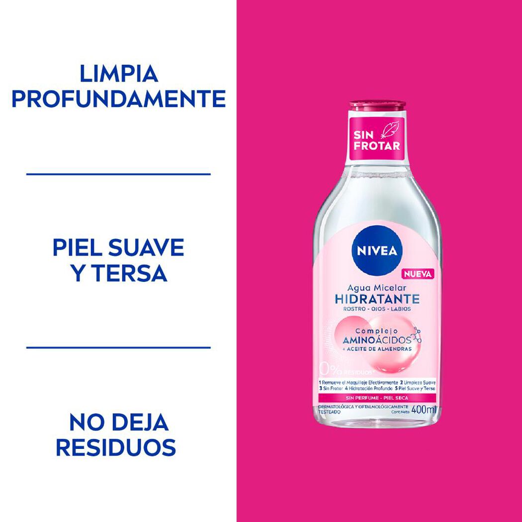 Agua Micelar Nivea Piel Seca 400Ml, , large image number 1
