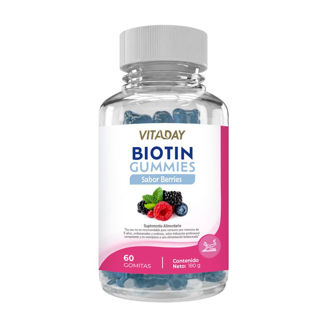 Vitaday gomitas Biotin sabor Berries x 60 unidades, , large image number 0