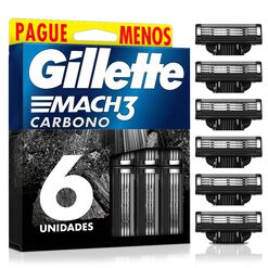 Repuesto Máquina de Afeitar Gillette Mach3 Carbono 6 un