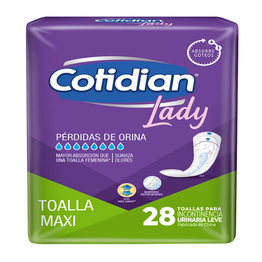 Toalla Cotidian Incontinencia Maxi Lady 28 un, , large image number 1