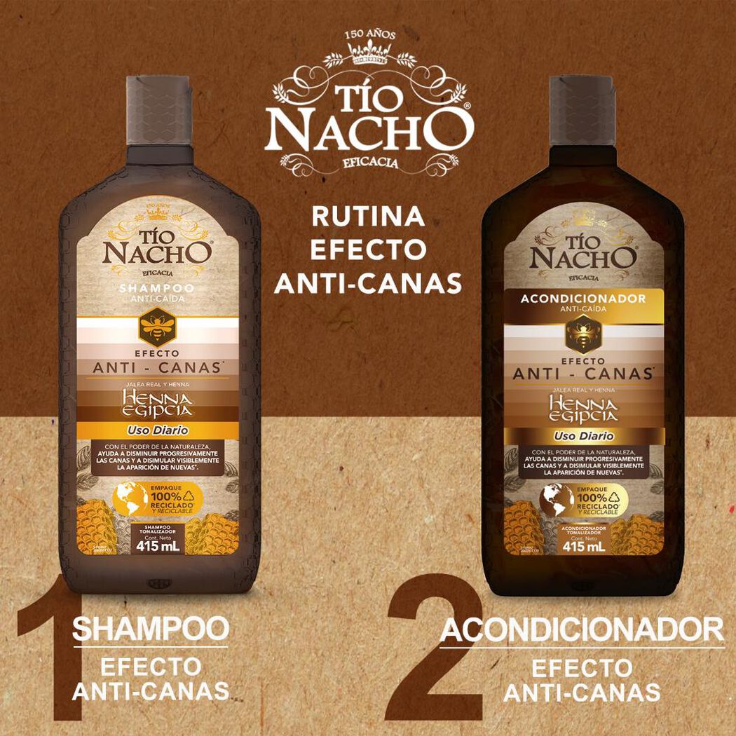 Shampoo Tio Nacho Henna Anticanas 415 mL + Acondicionador 415 mL, , large image number 1