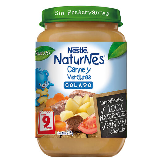 Colado Naturnes Carne y Verduras 215g , , large image number 0