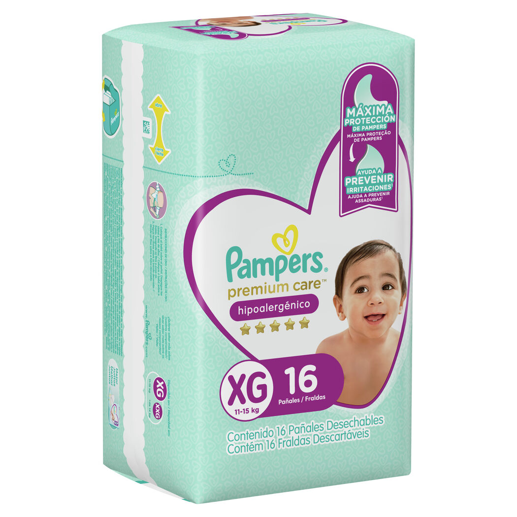 Pa&ntilde;al Pampers Premium Care XG x 16 Unidades, , large image number 1
