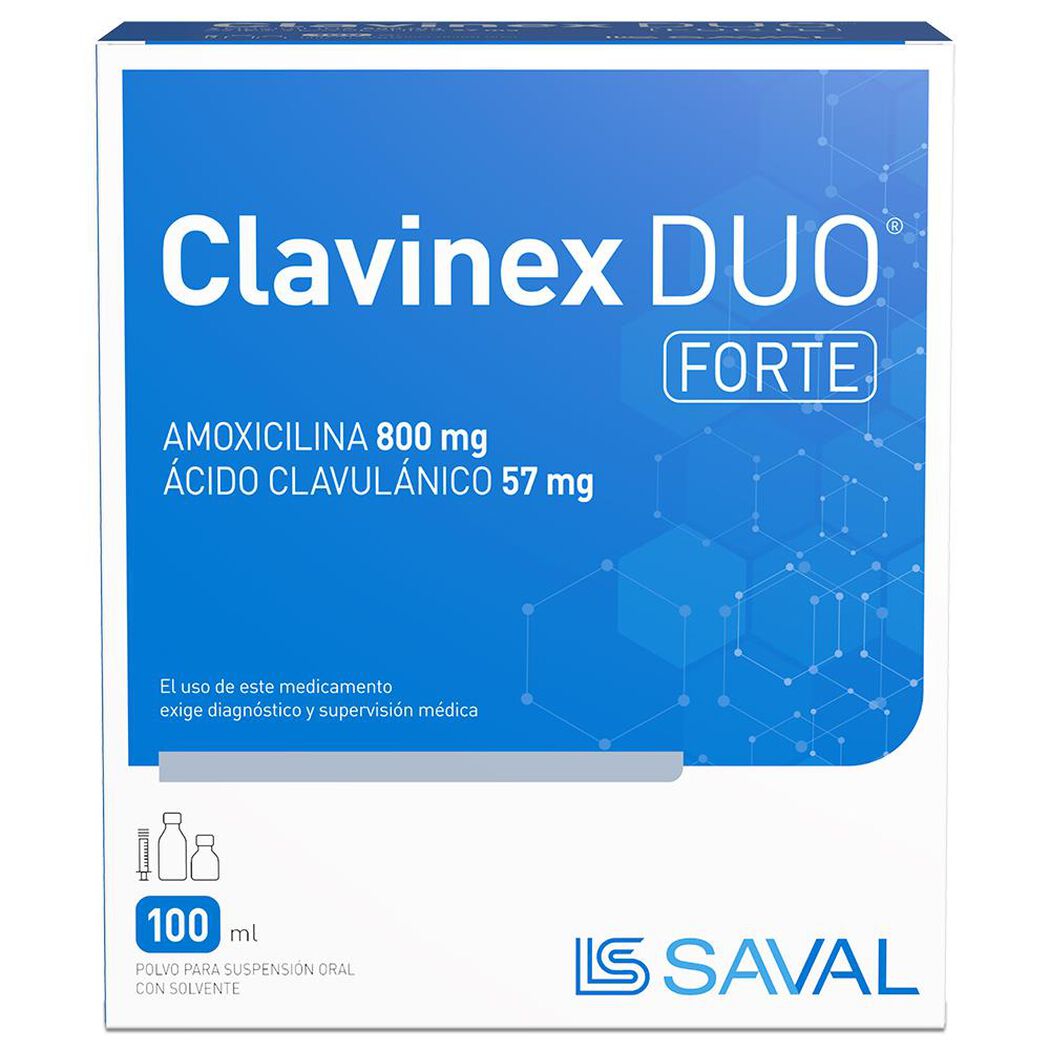 Clavinex Duo Forte 800 mg/57 mg/5 ml x 100 ml Polvo para Suspensión Oral con Solvente, , large image number 3