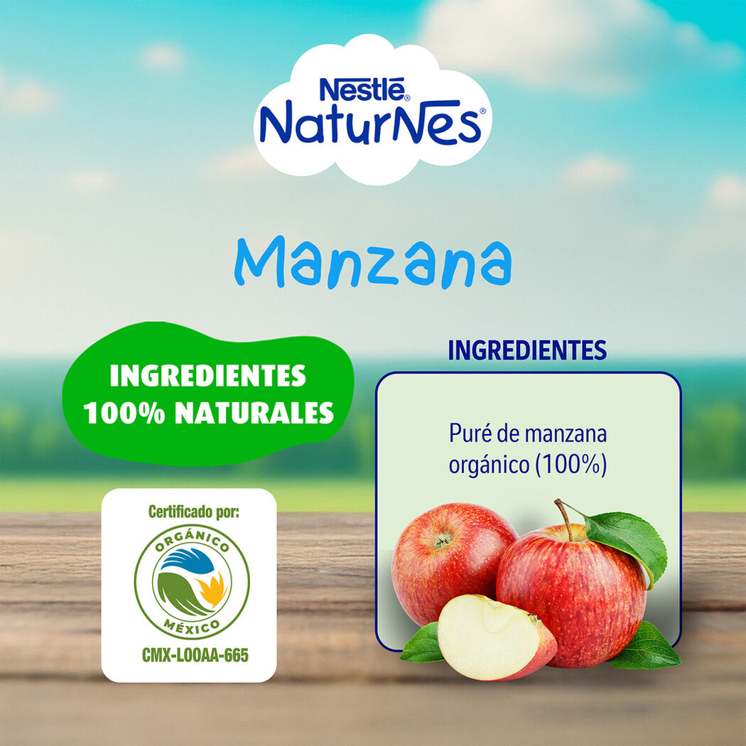 Compota Org&aacute;nica Pouch Naturnes Manzana 100 g, , large image number 3