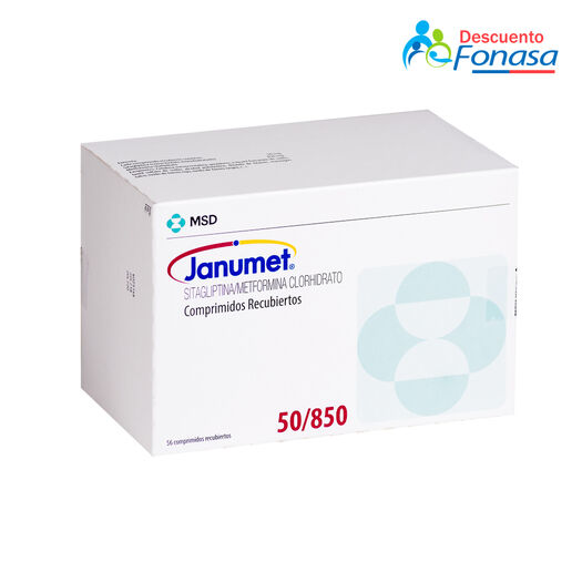 Janumet 50 mg/850 mg x 56 Comprimidos Recubiertos, , large image number 0