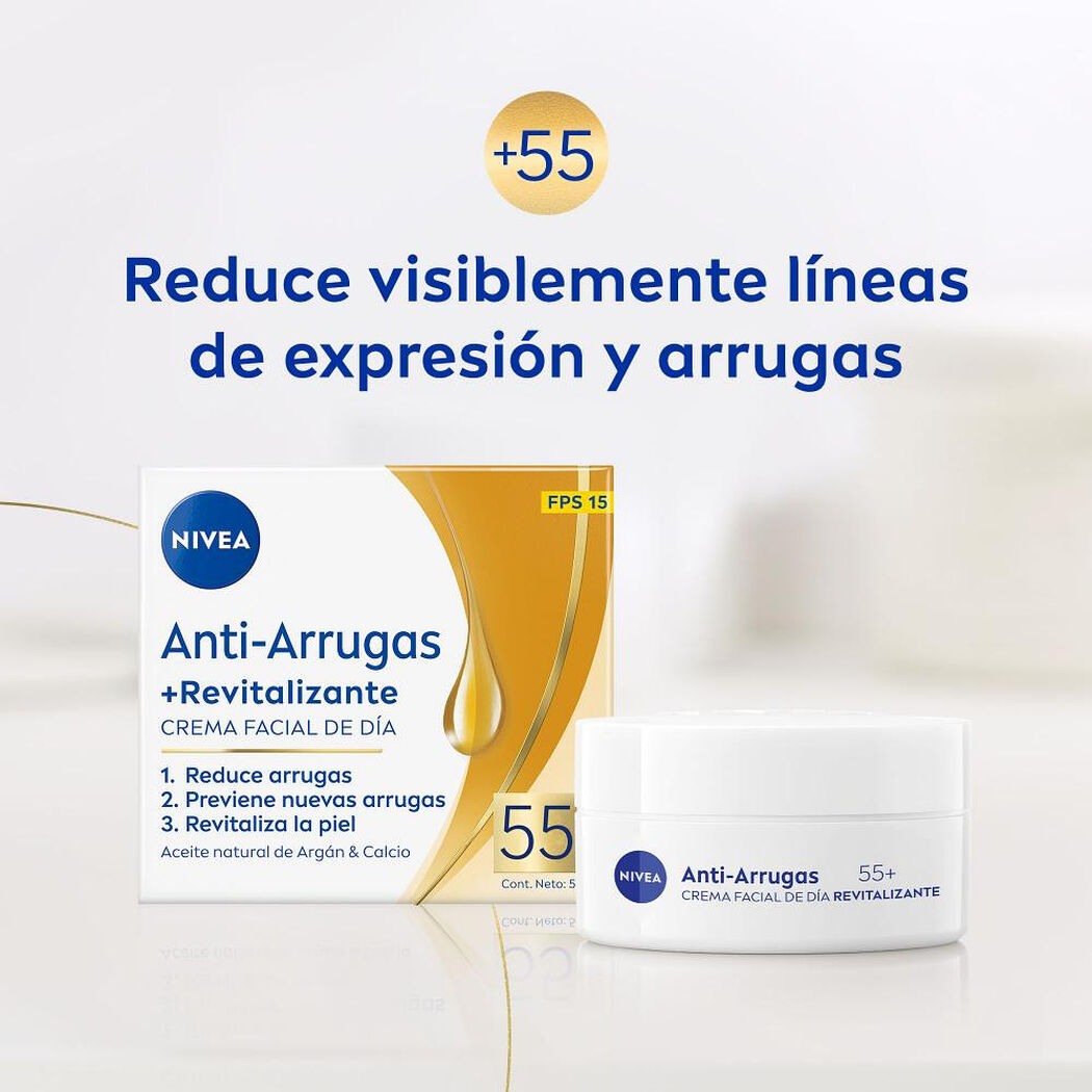 Crema Facial Nivea Antiarrugas +55 D&iacute;a 50 ml, , large image number 4
