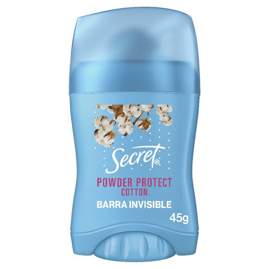 Antitranspirante en barra invisible Secret Powder Protect Cotton 45 g x 2 Un, , large image number 0