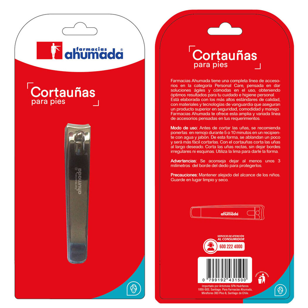 Cortauña Pie Farmacias Ahumada 1Un, , large image number 0