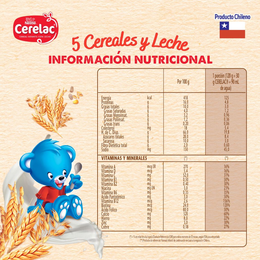 Cereal Cerelac 5 Cereales Etapa 2 400 g, , large image number 3