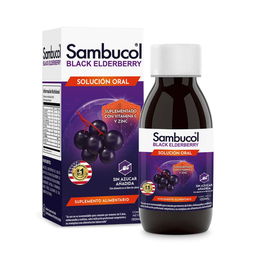 Sambucol Jarabe Black Elderberry 120 ml, , large image number 0