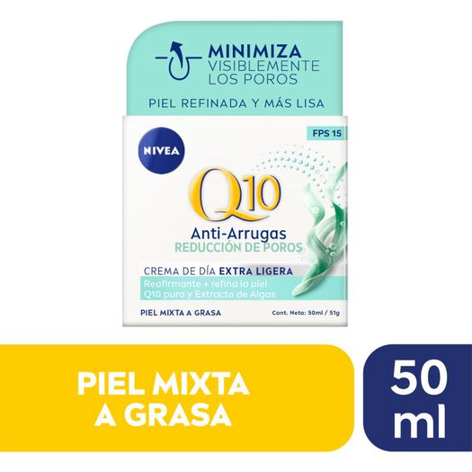 CREMA FACIAL ANTIARRUGAS Q10 POWER NIVEA DIA FPS20 PIEL NORMAL A MIXTA 50ML, , large image number 0