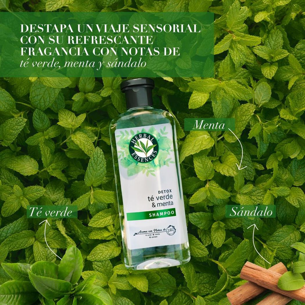Shampoo Herbal Essences Detox Té verde & menta 400 ml, , large image number 4