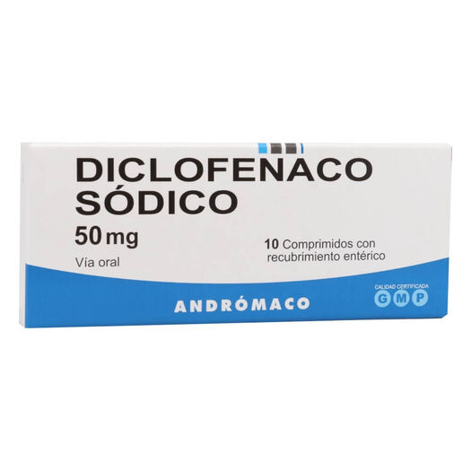 Diclofenaco Sodico 50 mg x 10 Comprimidos con Recubrimiento Entérico ANDROMACO S.A., , large image number 0