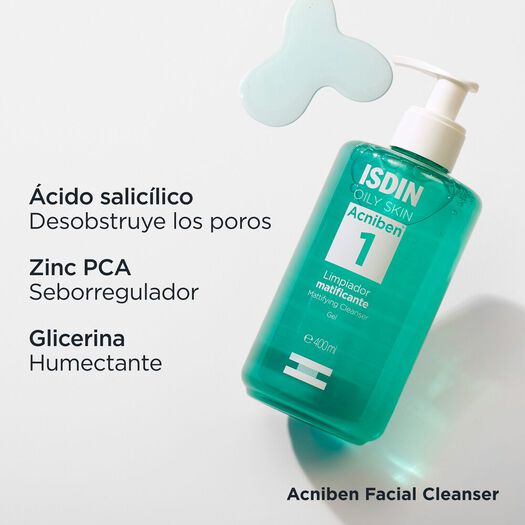 ISDIN Limpiador Gel Matificante 400 ml  Acniben, , large image number 4