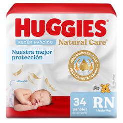 Pañales Huggies Natural Care RN 34 un