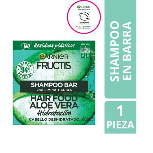 Fructis Hair Food Aloe Shampoo Barra 60gr, , large image number 0