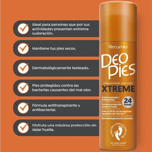 Desosdorante Deo Pies Spray Xtreme 260 mL, , large image number 1