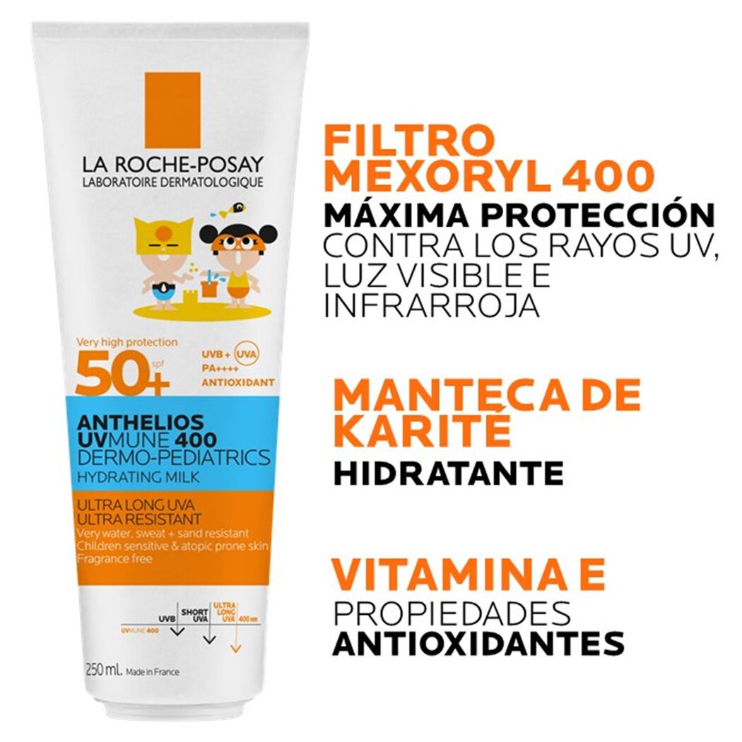 Protector Solar La Roche Posay Anthelios UV Mune 400 Dermo Pediatrics FPS 50+ 250 mL, , large image number 4