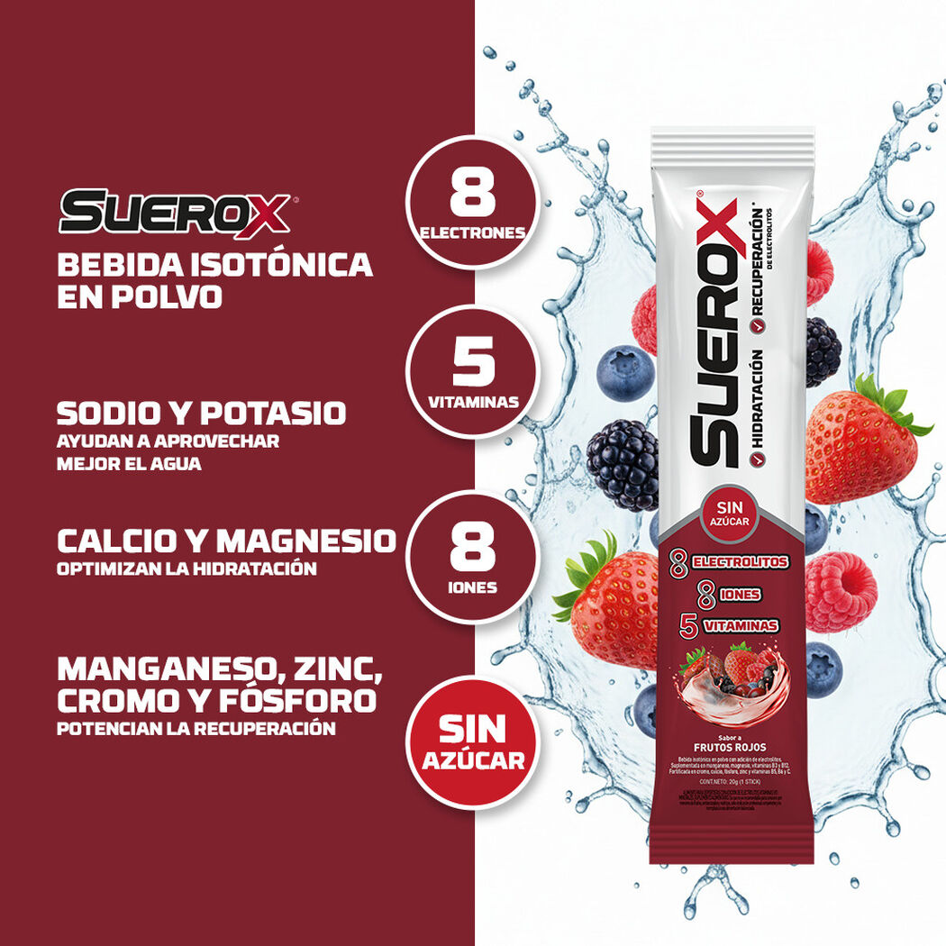 Suerox Polvo Ar&aacute;ndano Frutos Rojos Pack 4 Unidades de 80gr., , large image number 3