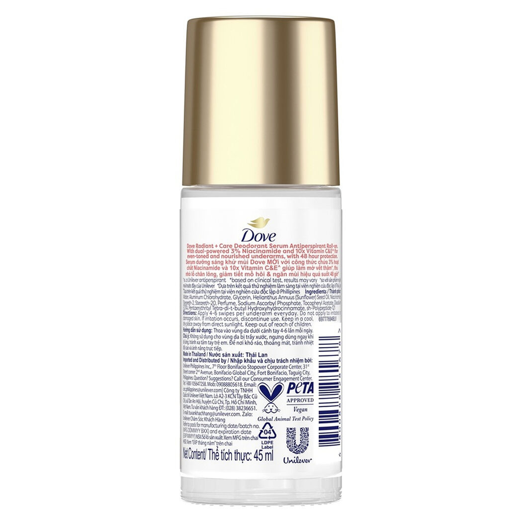 Dove Desodorante Serum Roll-on Niacinamida + Vitamina C&E 45ml, , large image number 3