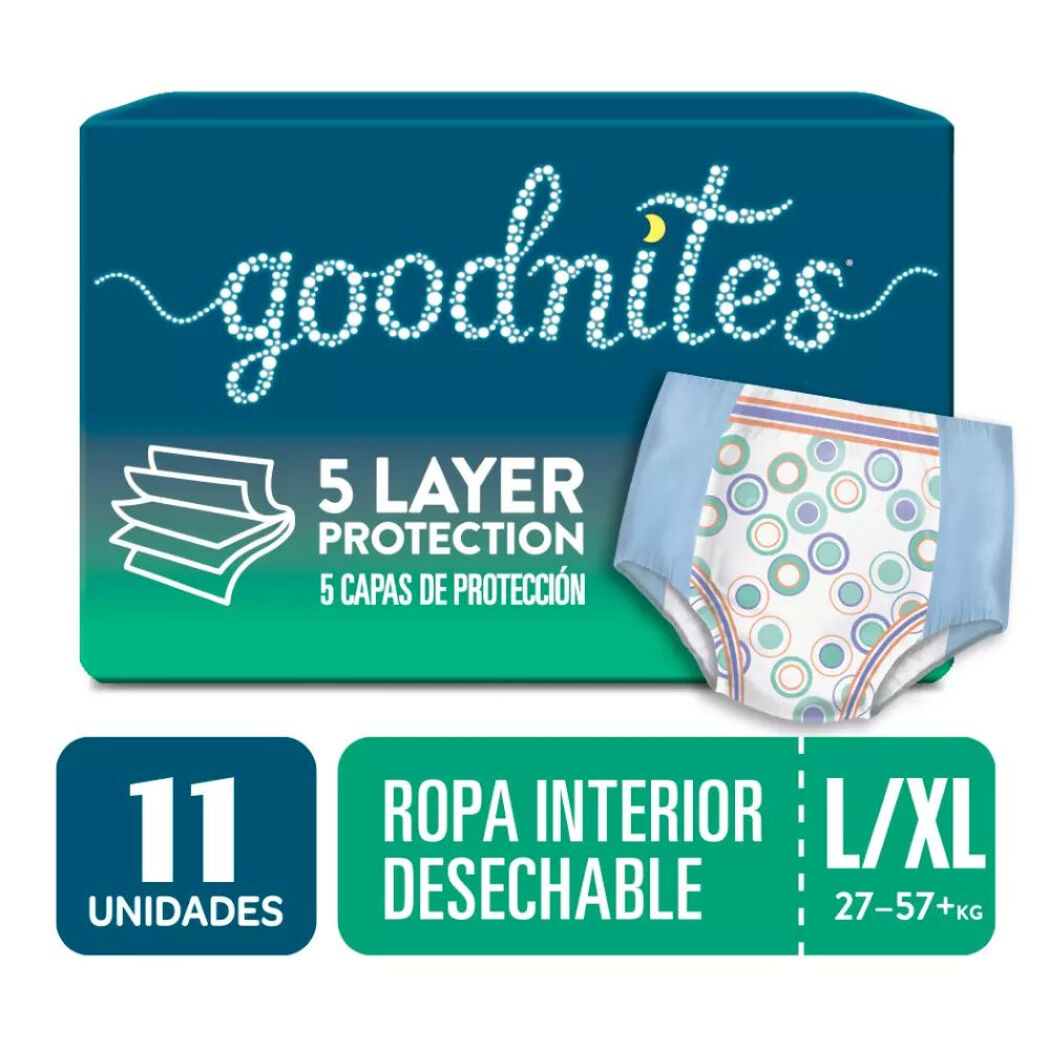 Pa&ntilde;ales Huggies Goodnites L/XL 11 un, , large image number 0