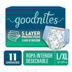 Pa&ntilde;ales Huggies Goodnites L/XL 11 un