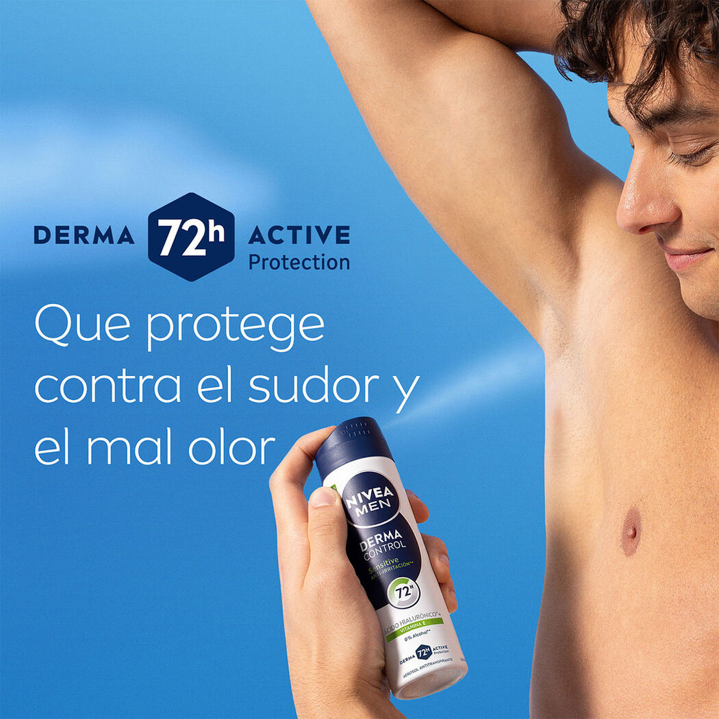 NIVEA Men Derma Control Sensitive Antitranspirante Aerosol 150 ml, , large image number 2