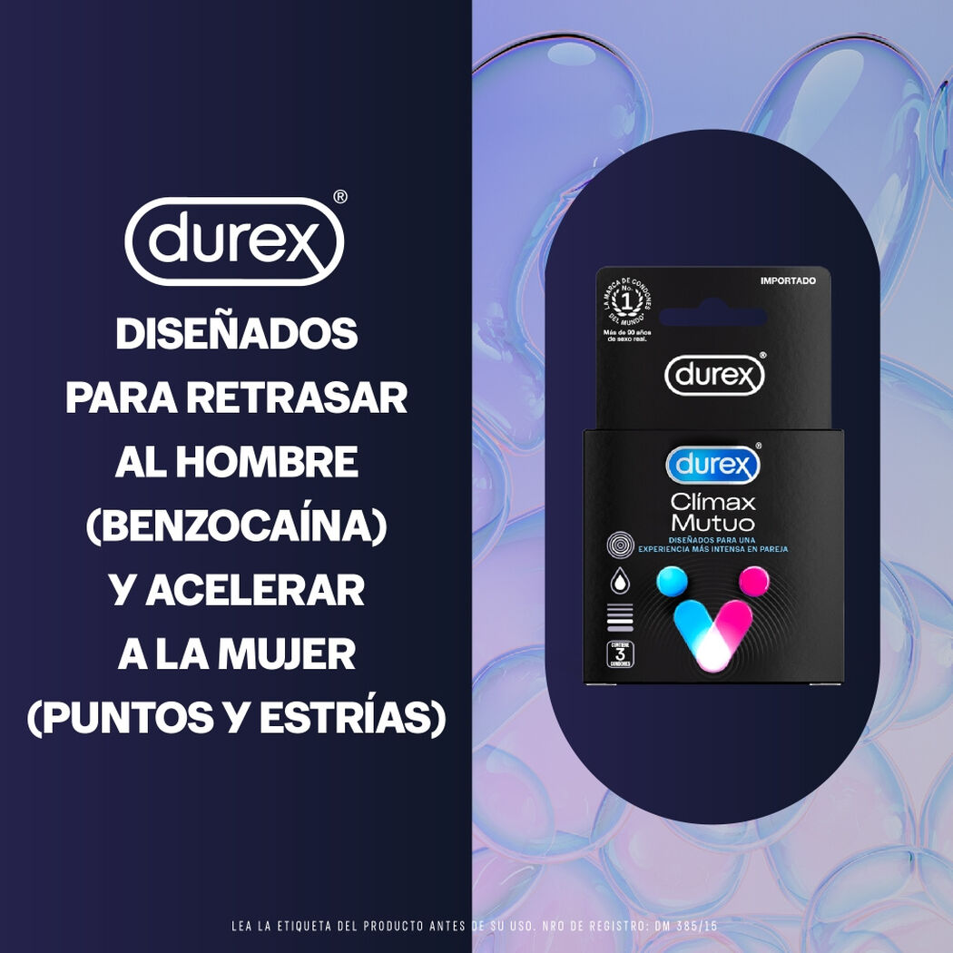 Durex Condones Climax Mutuo 3 unidades, , large image number 1