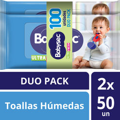 Toallas H&uacute;medas Babysec Ultra Fresh 100 un