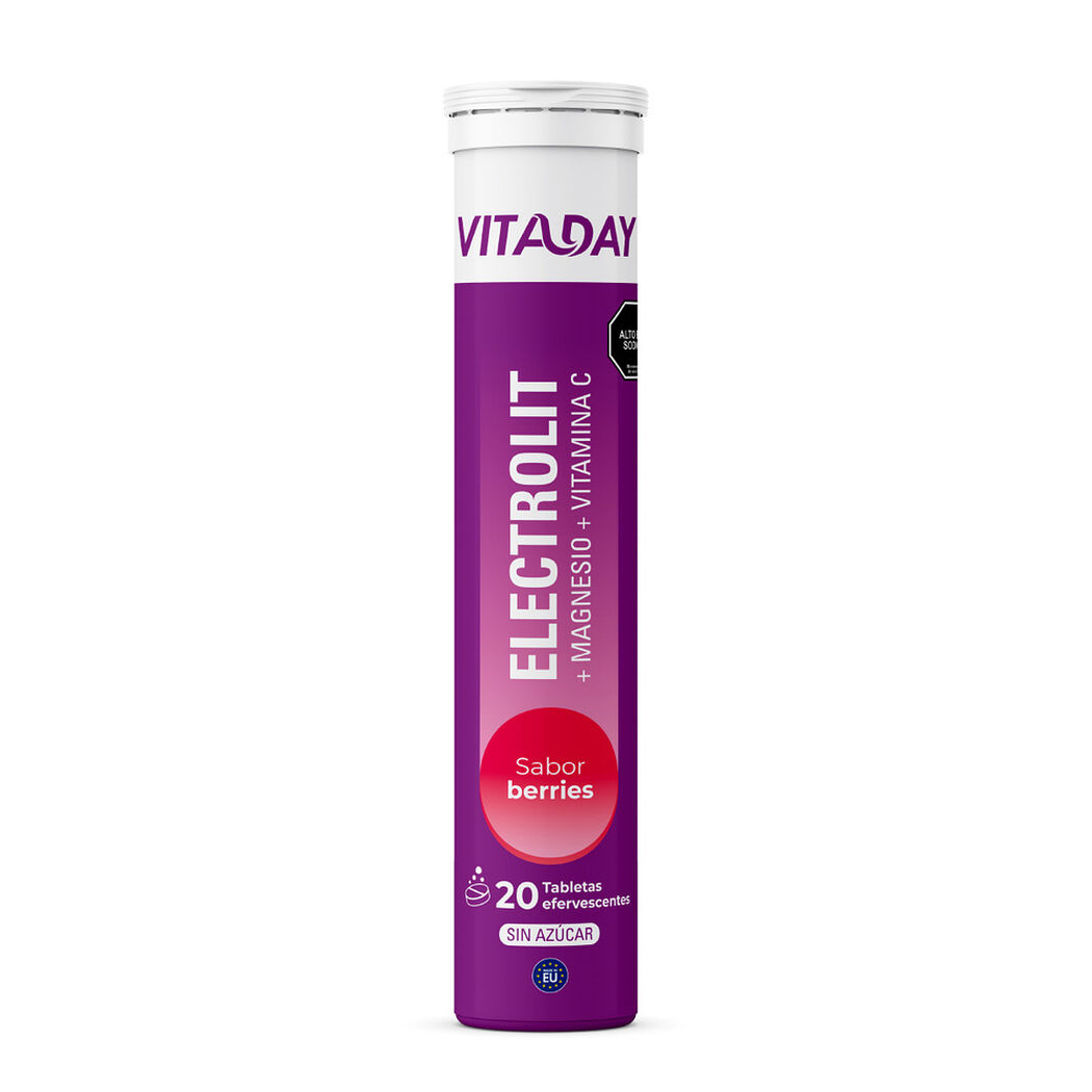 Vitaday Electrolit + Magnesio + Vitamina C Sabor Berries x 20 tabletas efervescentes, , large image number 0