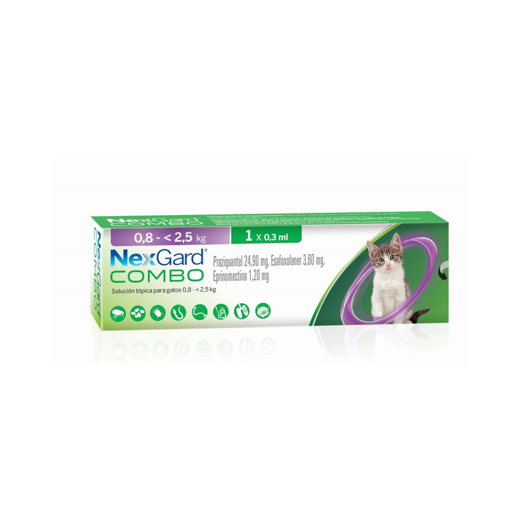 Nexgard Combo Cat S 0.8-2.5 kg 1 Comprimido, , large image number 0