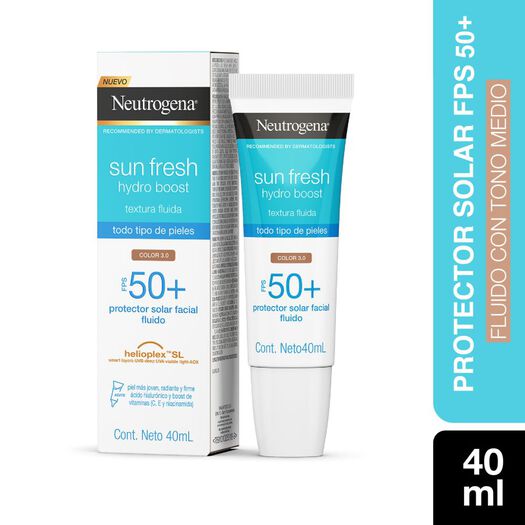 Protector Solar Neutrogena Hydro Boost Tono Medio Fps50 40ml, , large image number 0