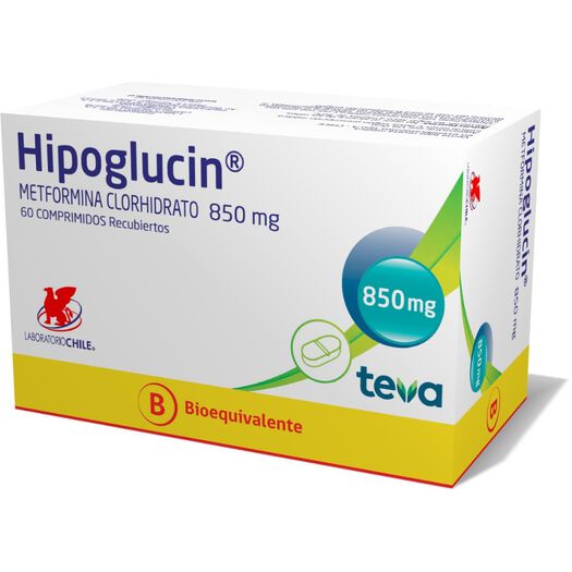 Hipoglucin 850 mg x 60 Comprimidos Recubiertos, , large image number 0